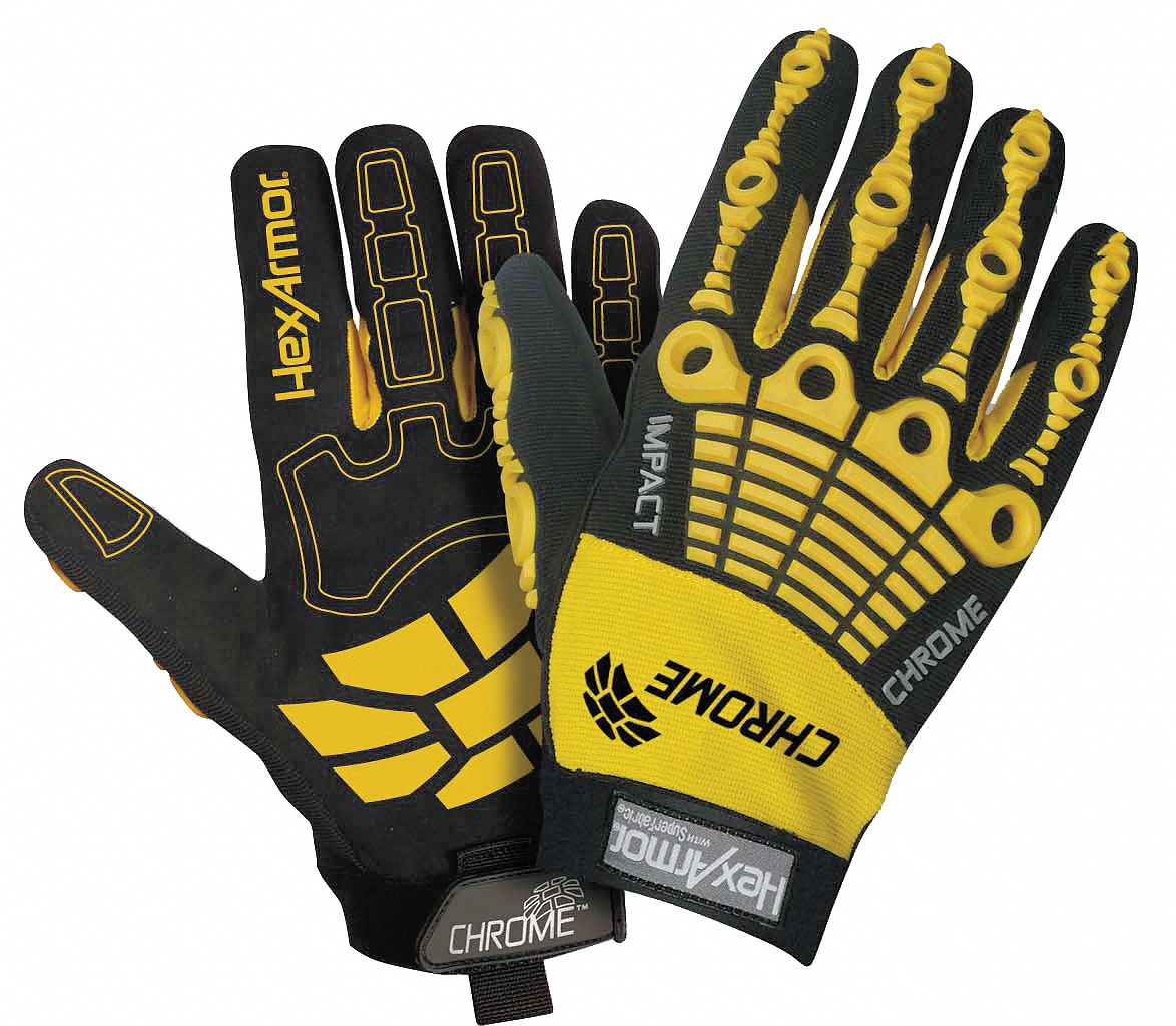 Cut Resistant Gloves, Yellow/Black, L, PR