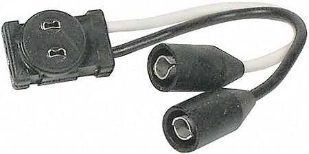 Adapter Plug, LED, Black/White, 16Gauge, 4In