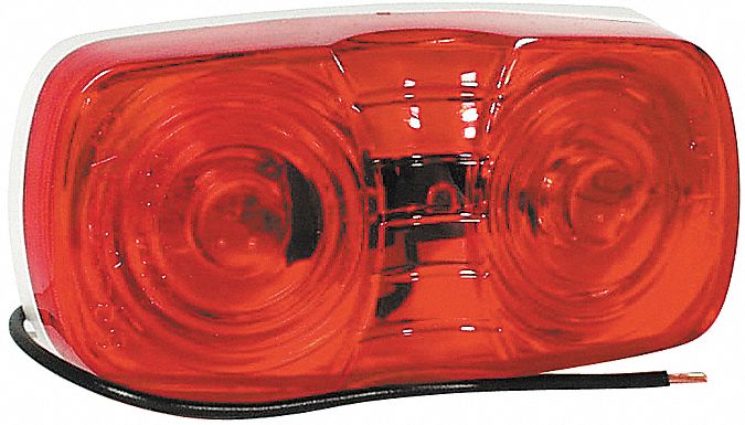Marker/Clearance Lamp, Rectangle, Red, PK 4