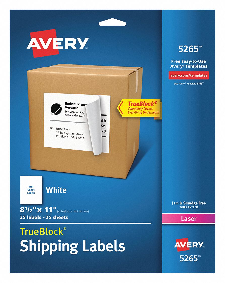 Laser Label, White, 8 1/2x11, PK100