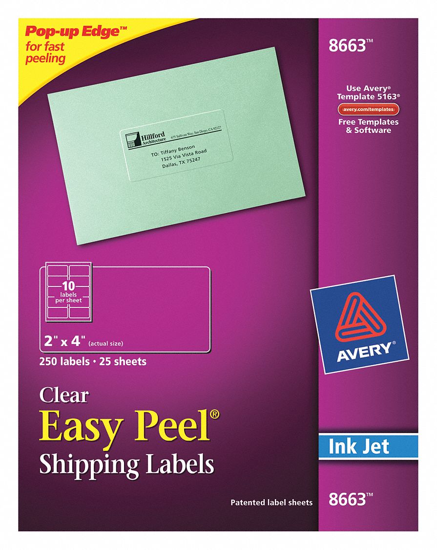 Laser Label, Clear, 3 1/3x4, PK50