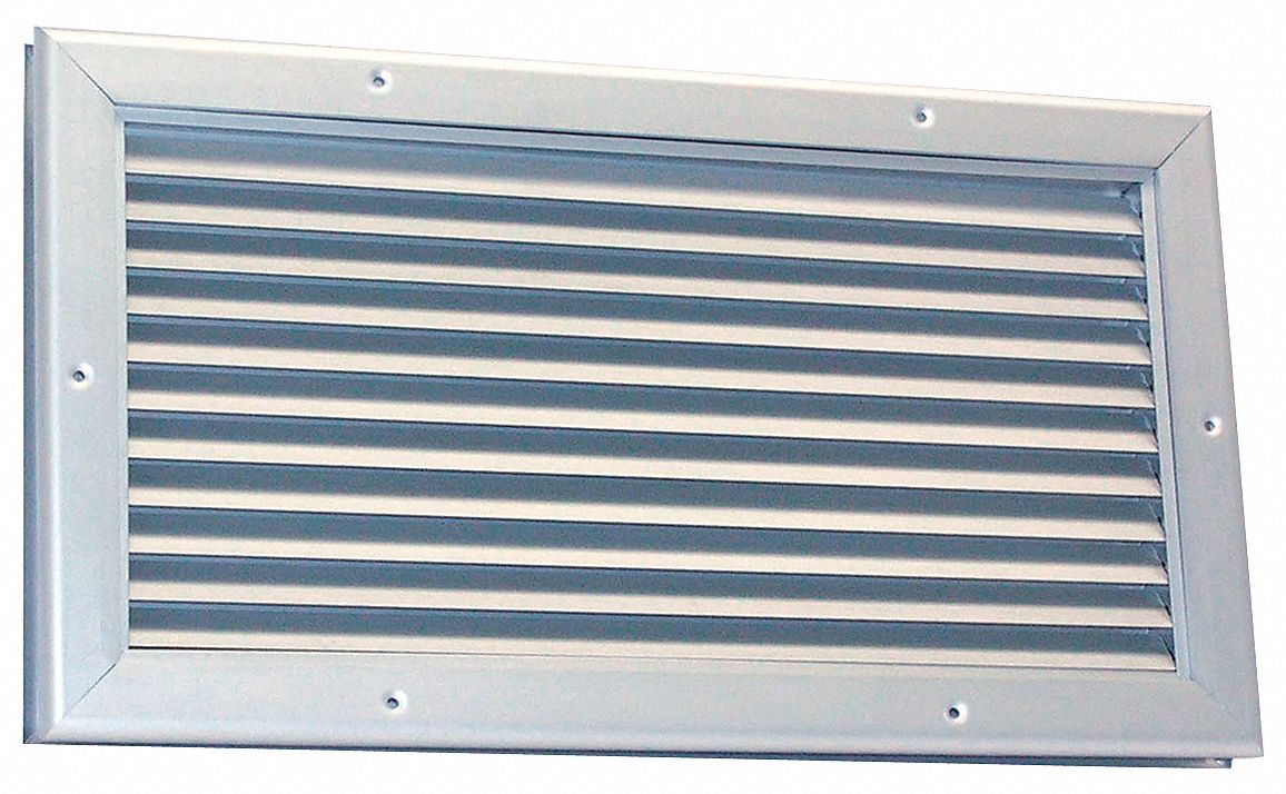 Door Louver, 6-1/8 H, 12-1/4W, Aluminum