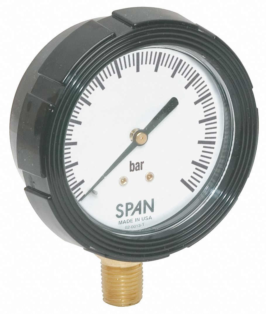 Pressure Gauge, Filled, 0 to 140 Bar