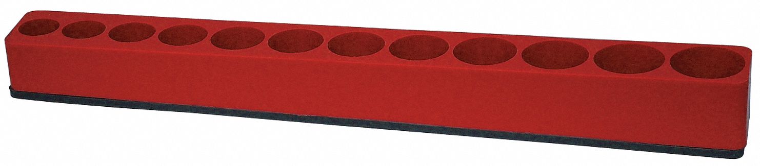 Tool Organizer, Sockets, 3/8 Dr, Red, Mag.