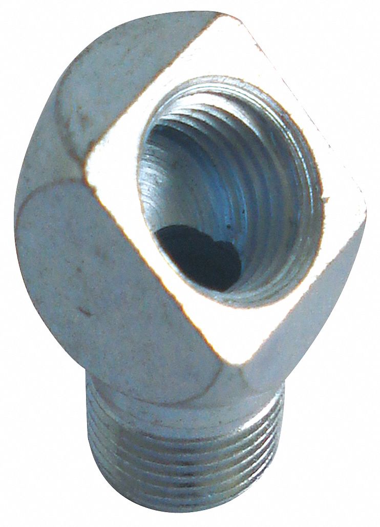 Grease Fitting, 45 Degree, Round, PK5