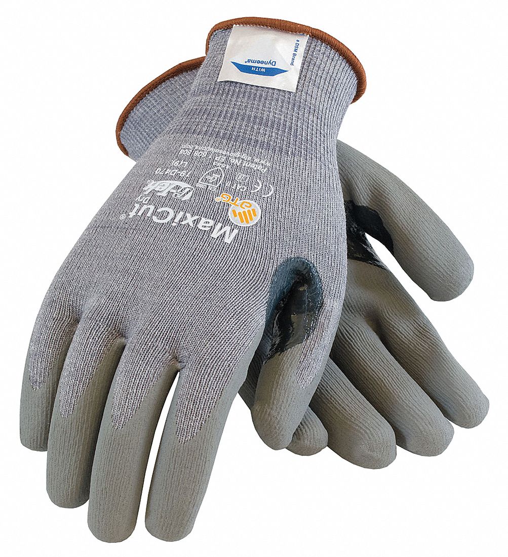 Cut Resistant Gloves, Gray, XL, PR