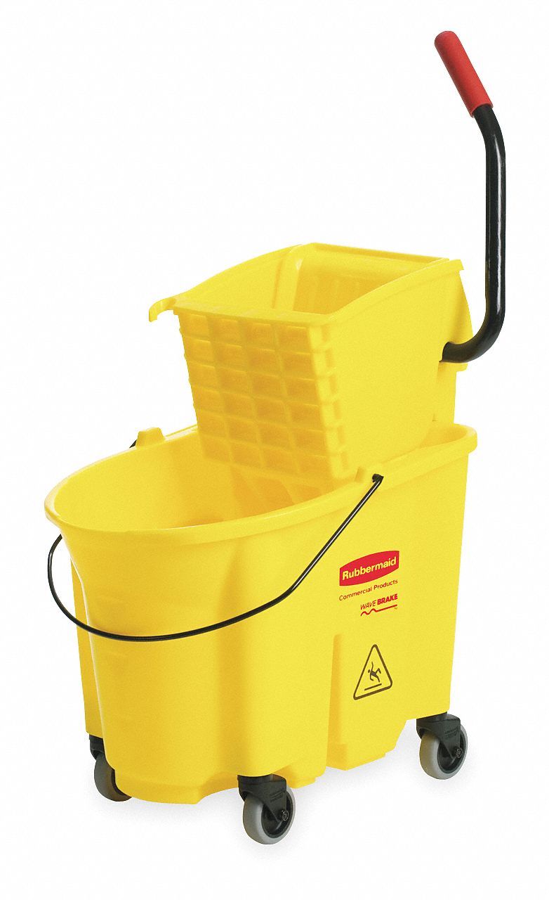 Mop Bucket and Wringer, 35 qt., Yellow
