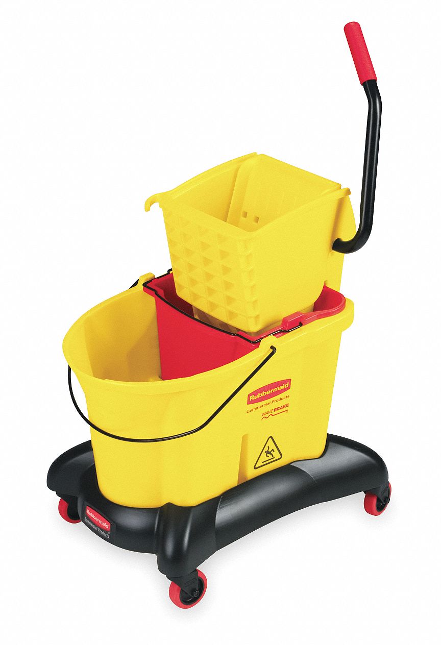 Mop Bucket and Wringer, 35 qt., Side Press