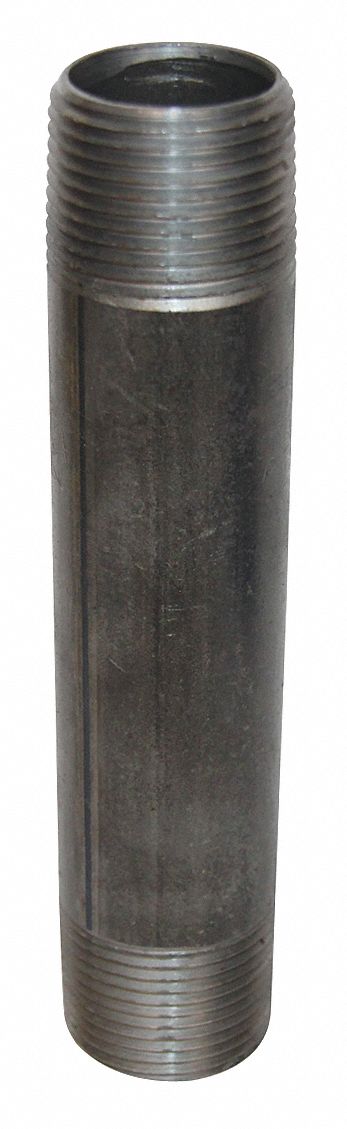 Nipple, 1/2 x 3 In, Black Welded Steel