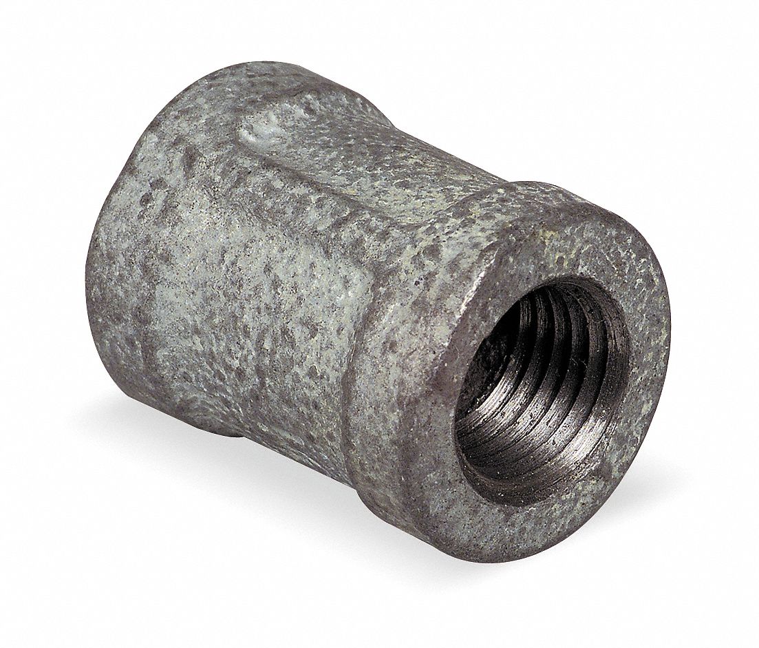 Coupling, 1/2 In, NPT, Malleable Iron