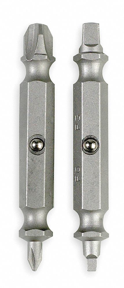 Screwdriver Bit Set, #0/#3Ph/Sq, PK 2