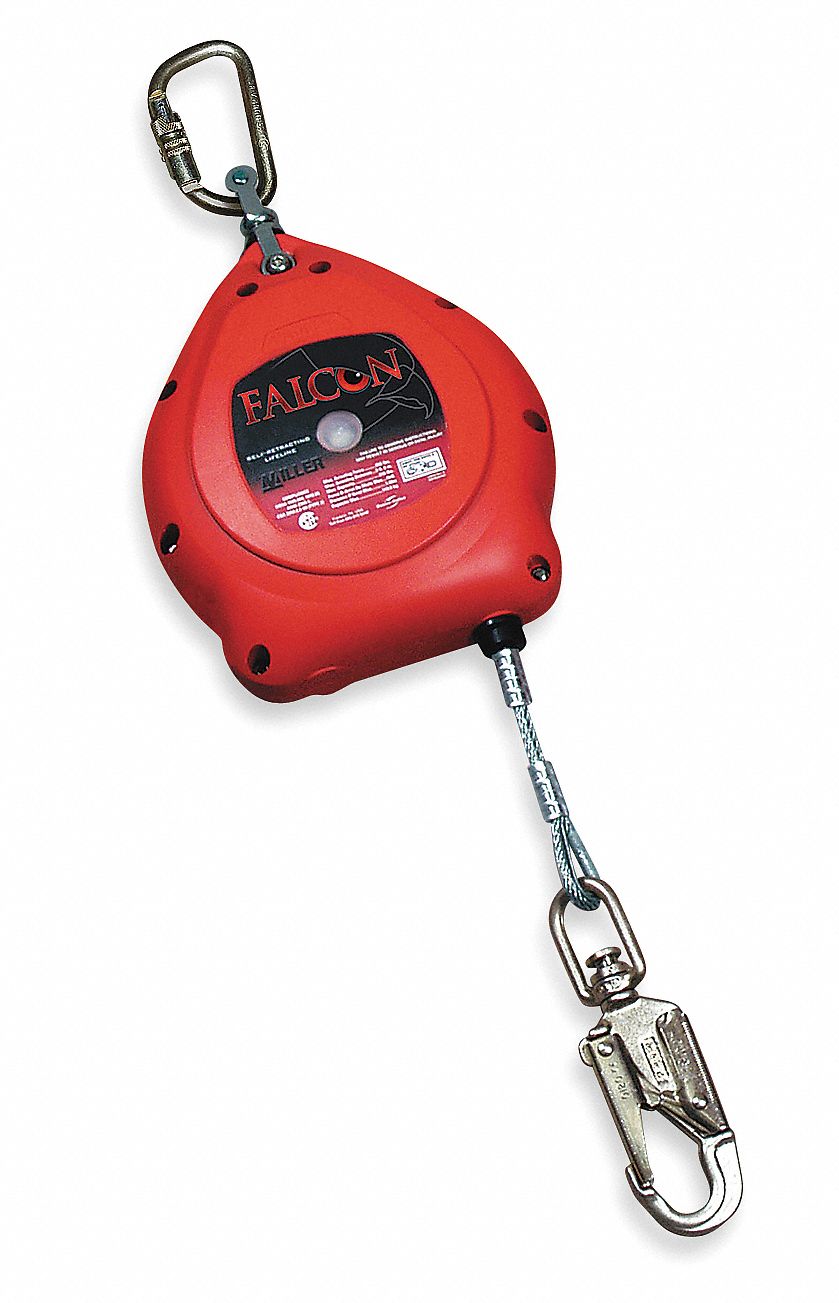 Self-Retracting Lifeline, 30ft, Red, 400lb
