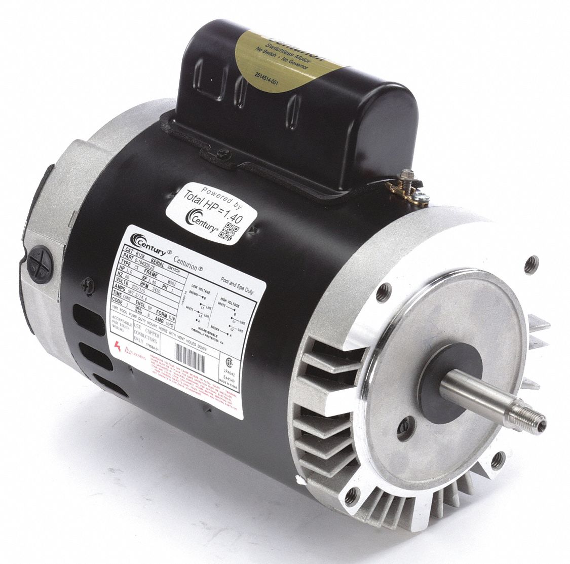 Pool Pump Motor, 1 HP, 3450 RPM, 115/230VAC