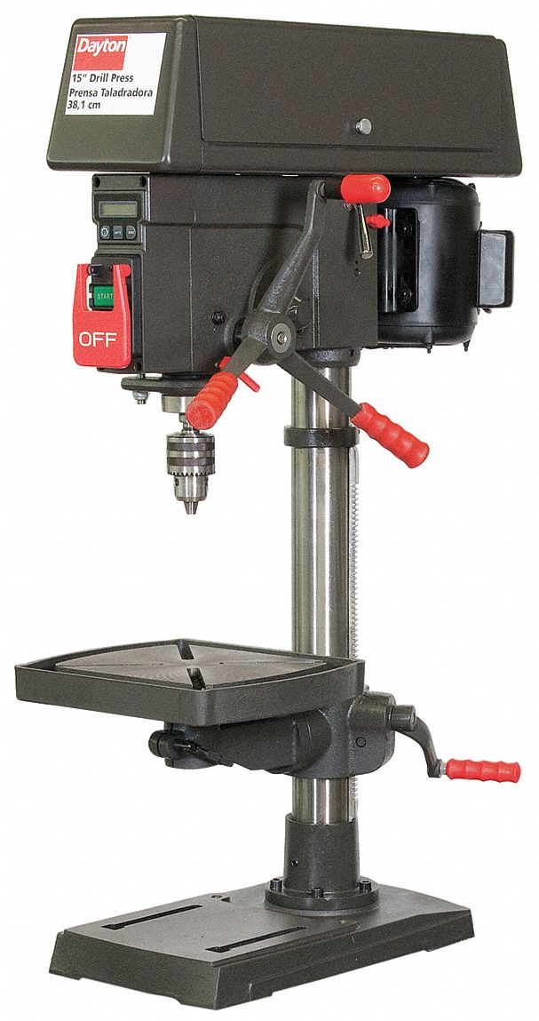 Bench Drill Press, 15 In, 1/2HP, 120/240