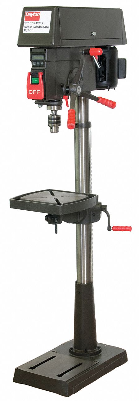 Floor Drill Press, 15 In, 1/2HP, 120/240