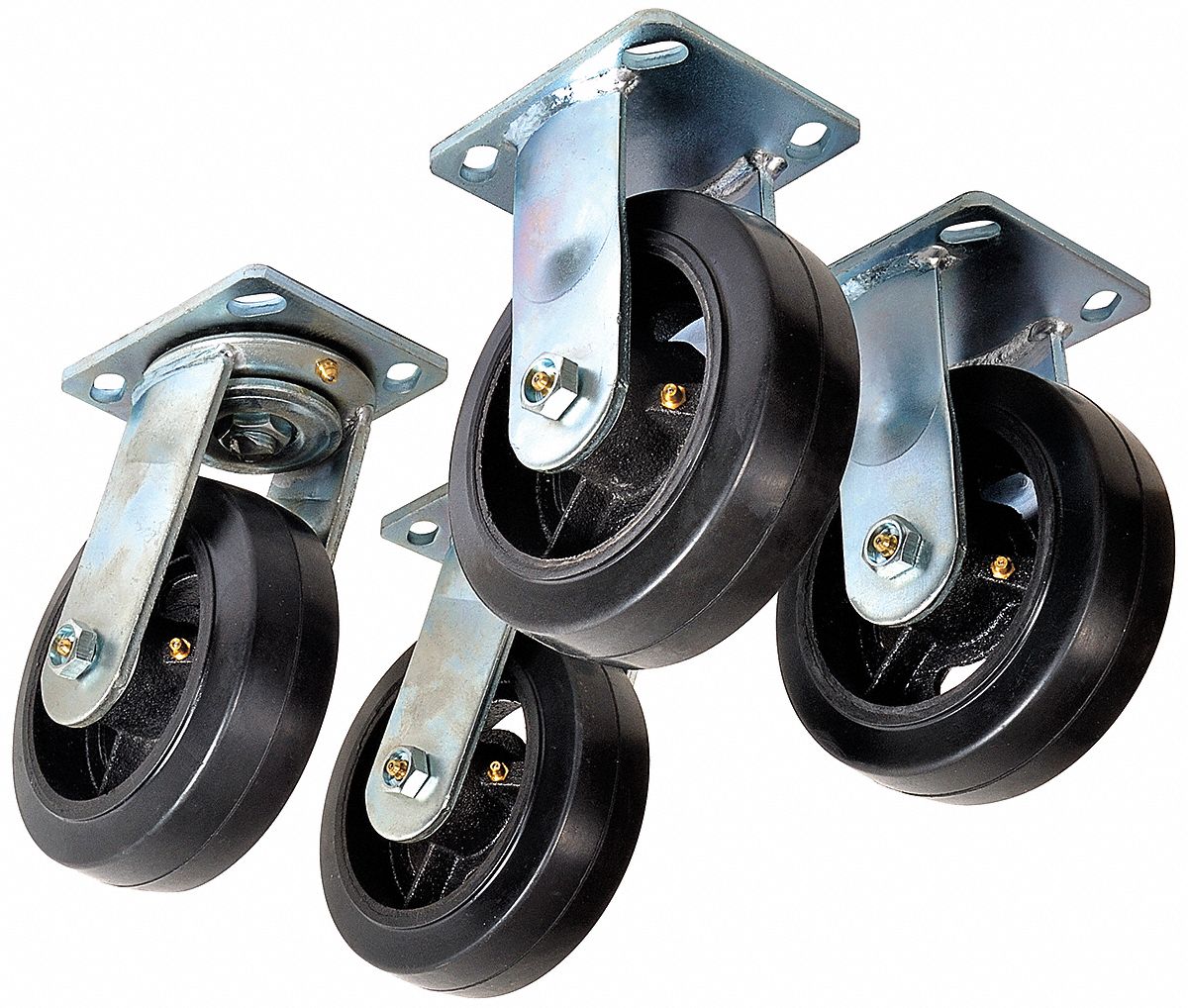 Hopper Caster Kit, 2400 lb, 6 In Dia