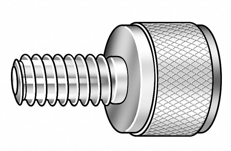 Thumb Screw, Knurled, 5/16-18x1 L, Stl