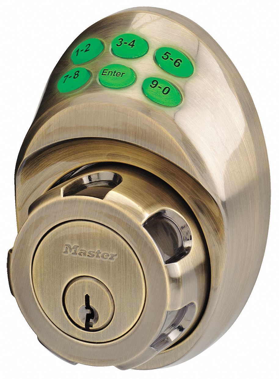 Keypad deadbolt Schlage E Antique Brass
