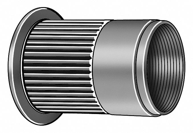 Rivet Nut, Stl, 3/8-16, 0.685 L, PK25