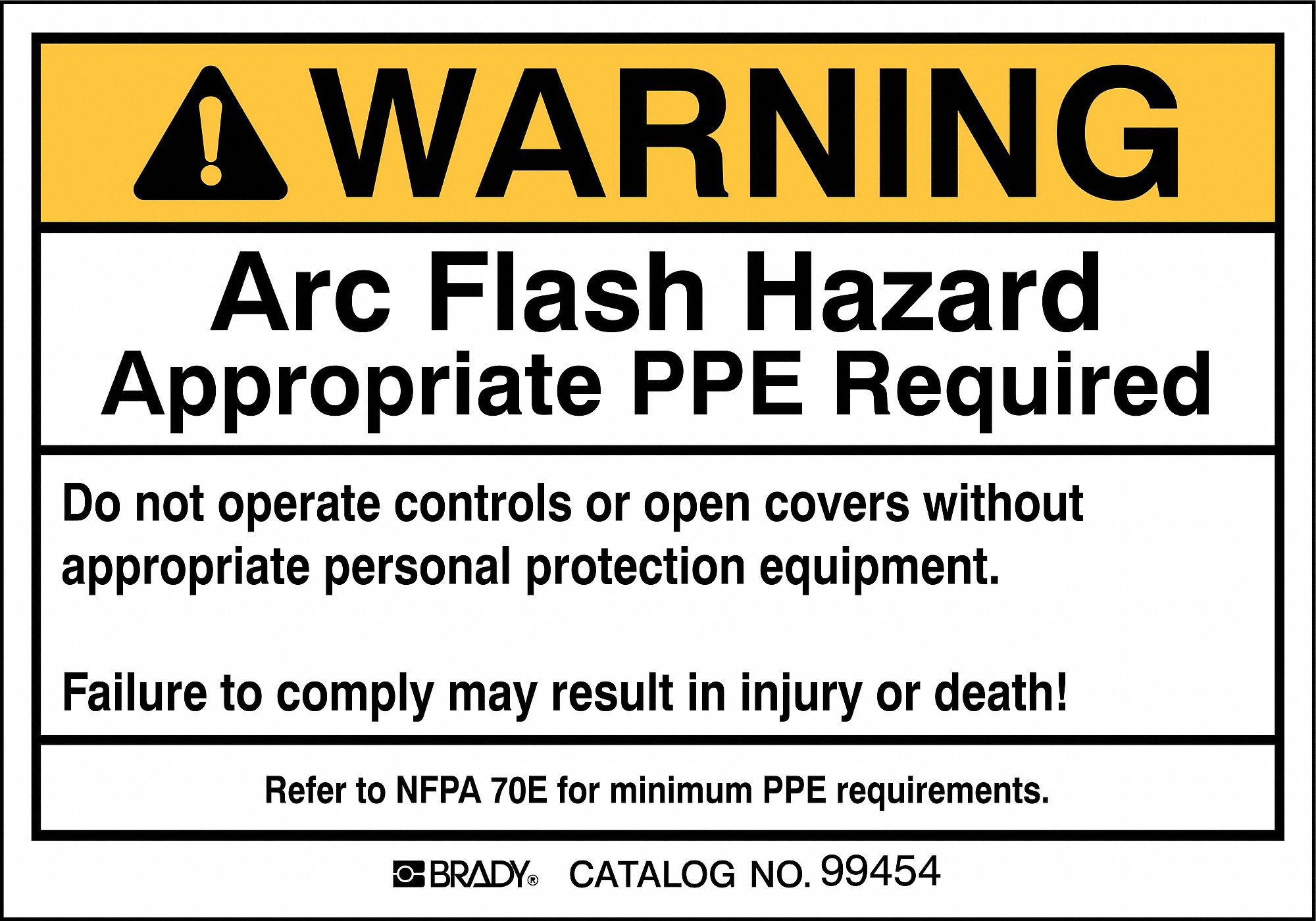 Arc Flash Protection Label, PK 5