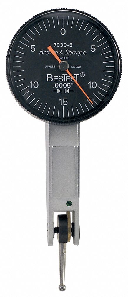 Dial Test Indicator, 0-0.30 In, Hz, Blk