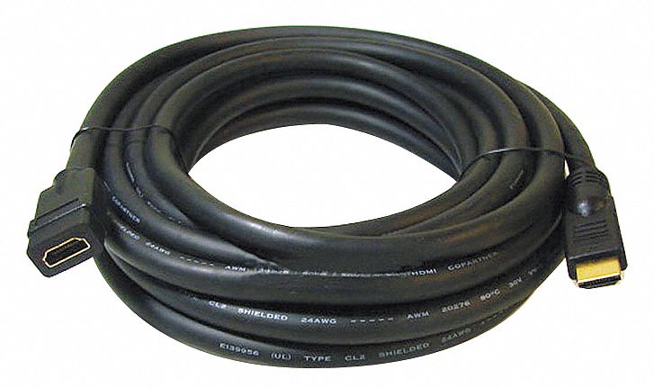 HDMI Extension Cable, Black, 25 ft., 24AWG