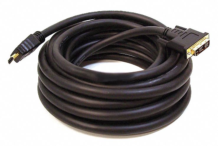 HDMI-DVI Cables, Black, 25 ft., 24AWG