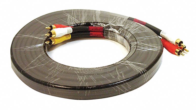 Triple RCA Dubbing Cable, RG59U, 12 ft.
