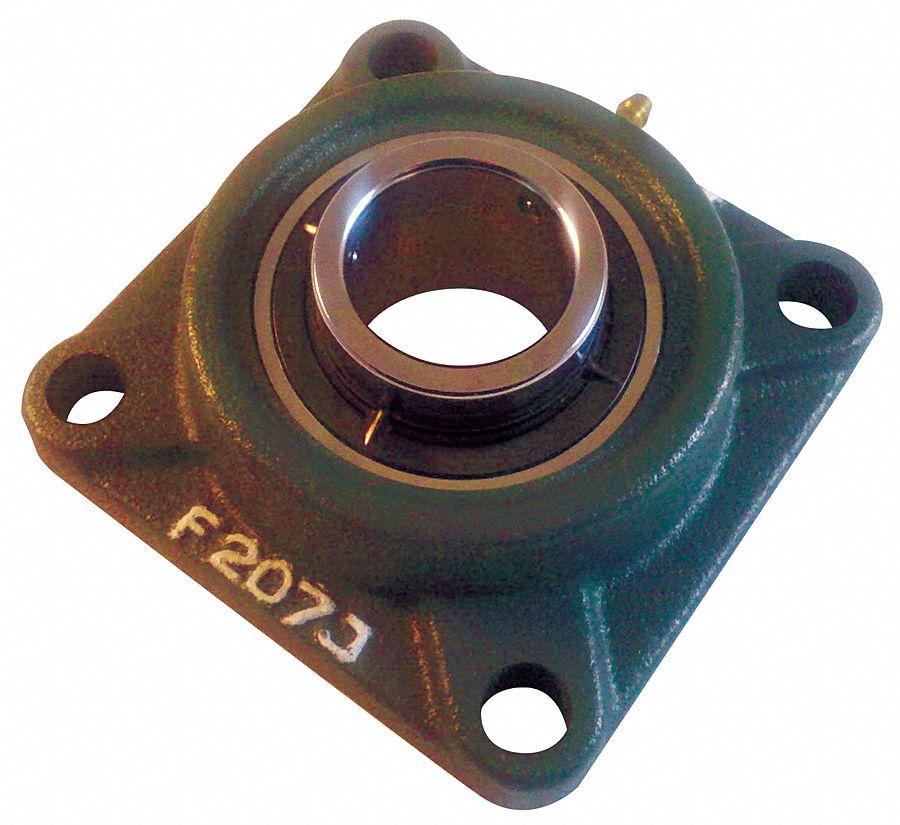 Mounted Brg, 4-Bolt Flange, Dia 2-11/16 In