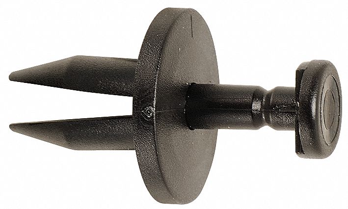 Push Retainer, 8mm Hole, 1mm L Rivet, PK 50