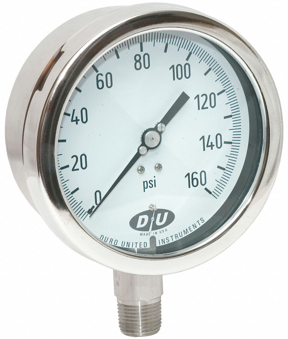 Pressure Gauge, 0 to 160 psi, NIST