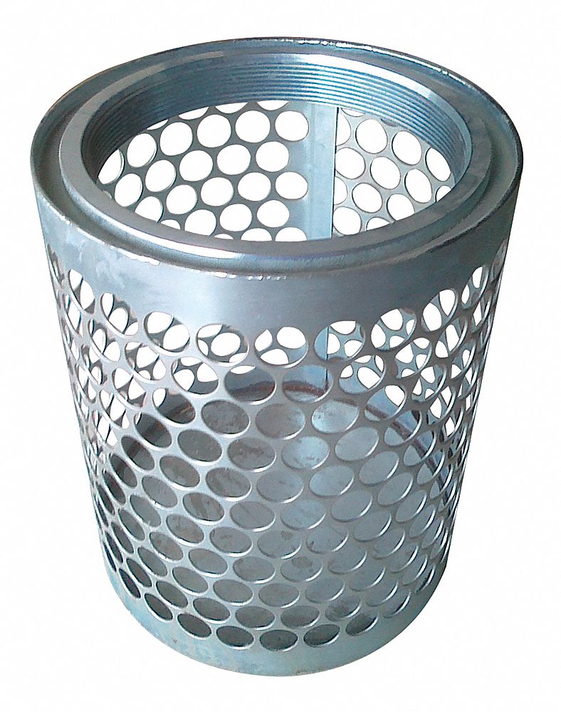 Suct Strainer, 6 Dia, 2.5 NPSM, SideRndPerf