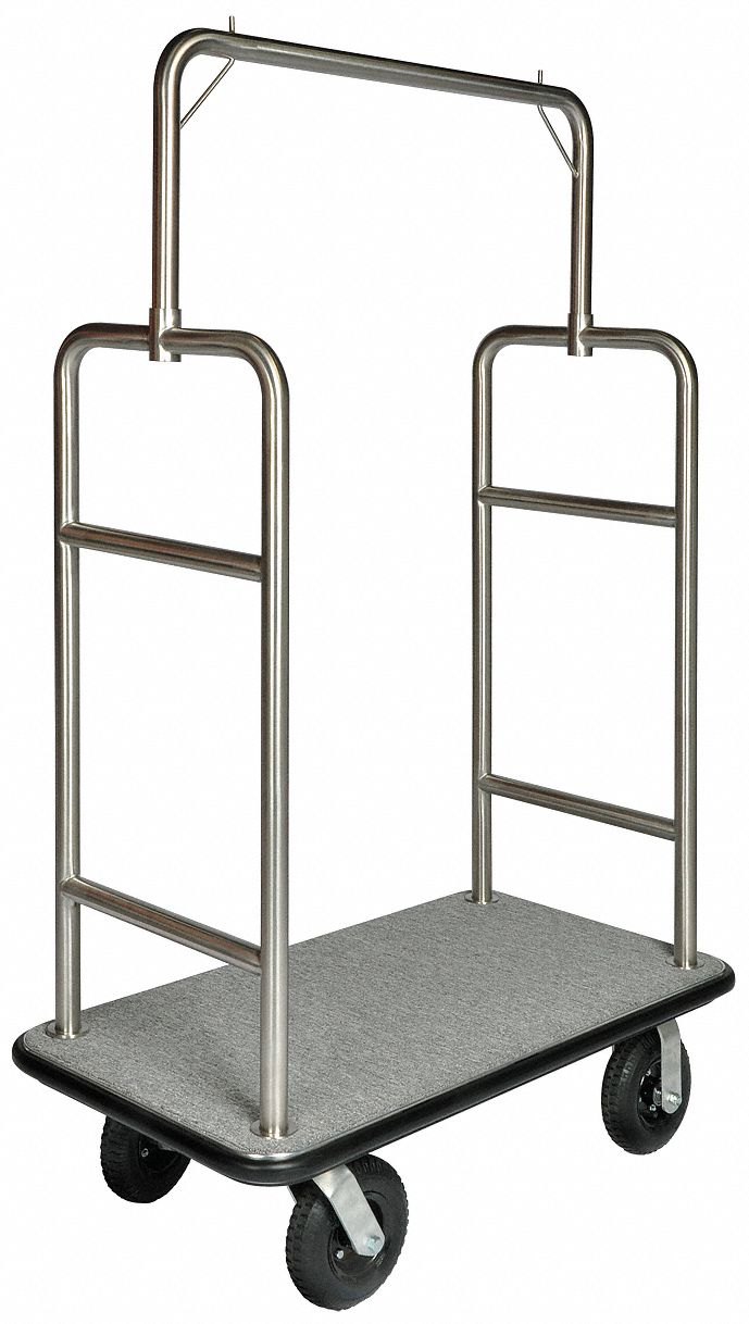 Bellmans Cart, SS Finish, Gray Carpet