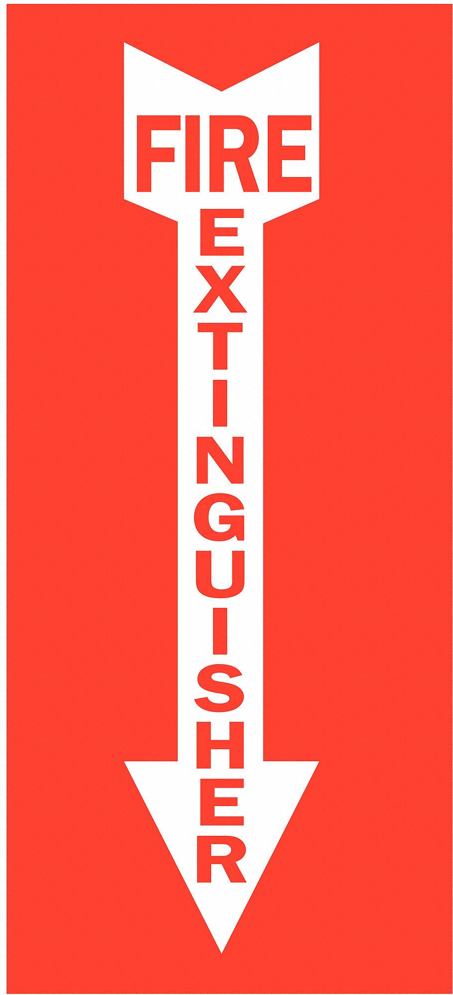 Fire Extinguisher Sign, 10 x 7In, R/WHT, AL