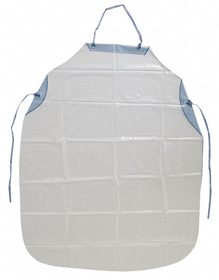 Bib Apron, Blue, 44 In. L, 33 In. W