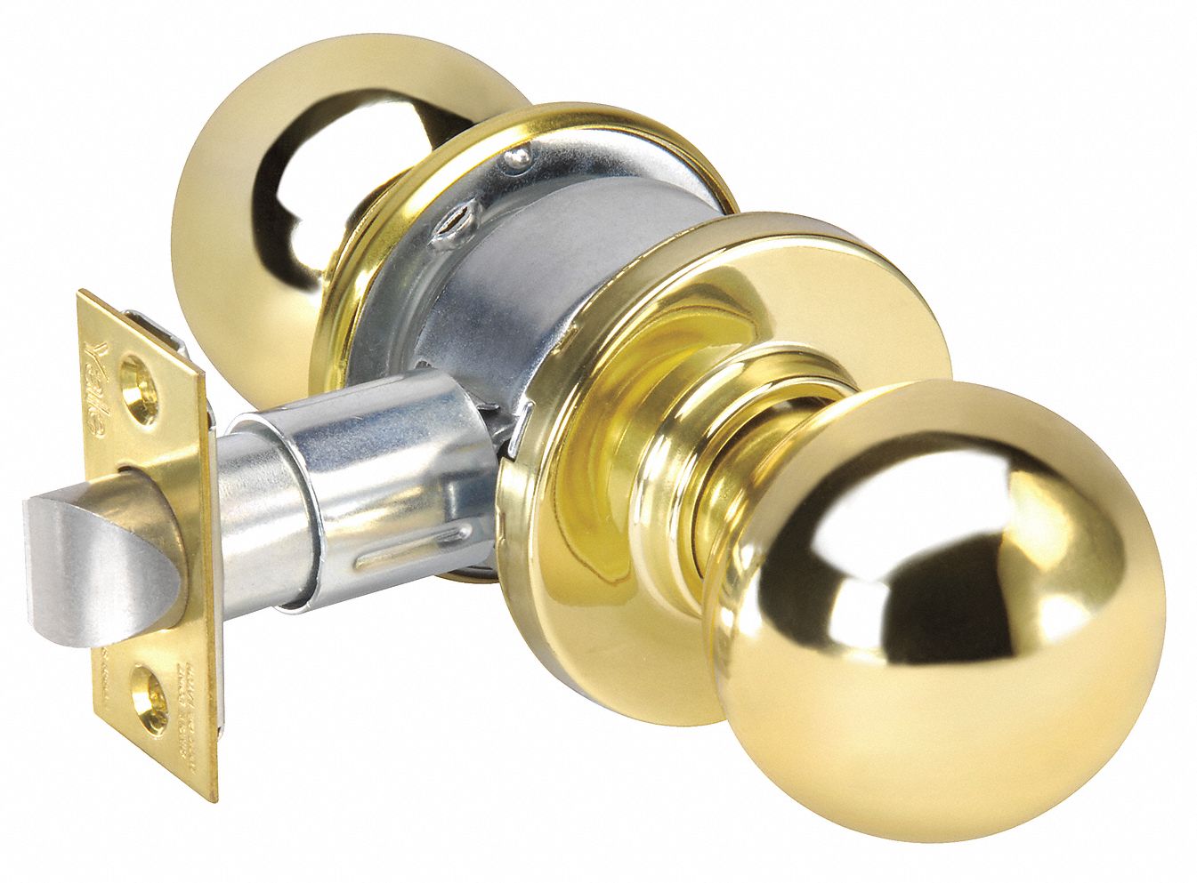 Knob Lockset, Bright BrassGrade 2