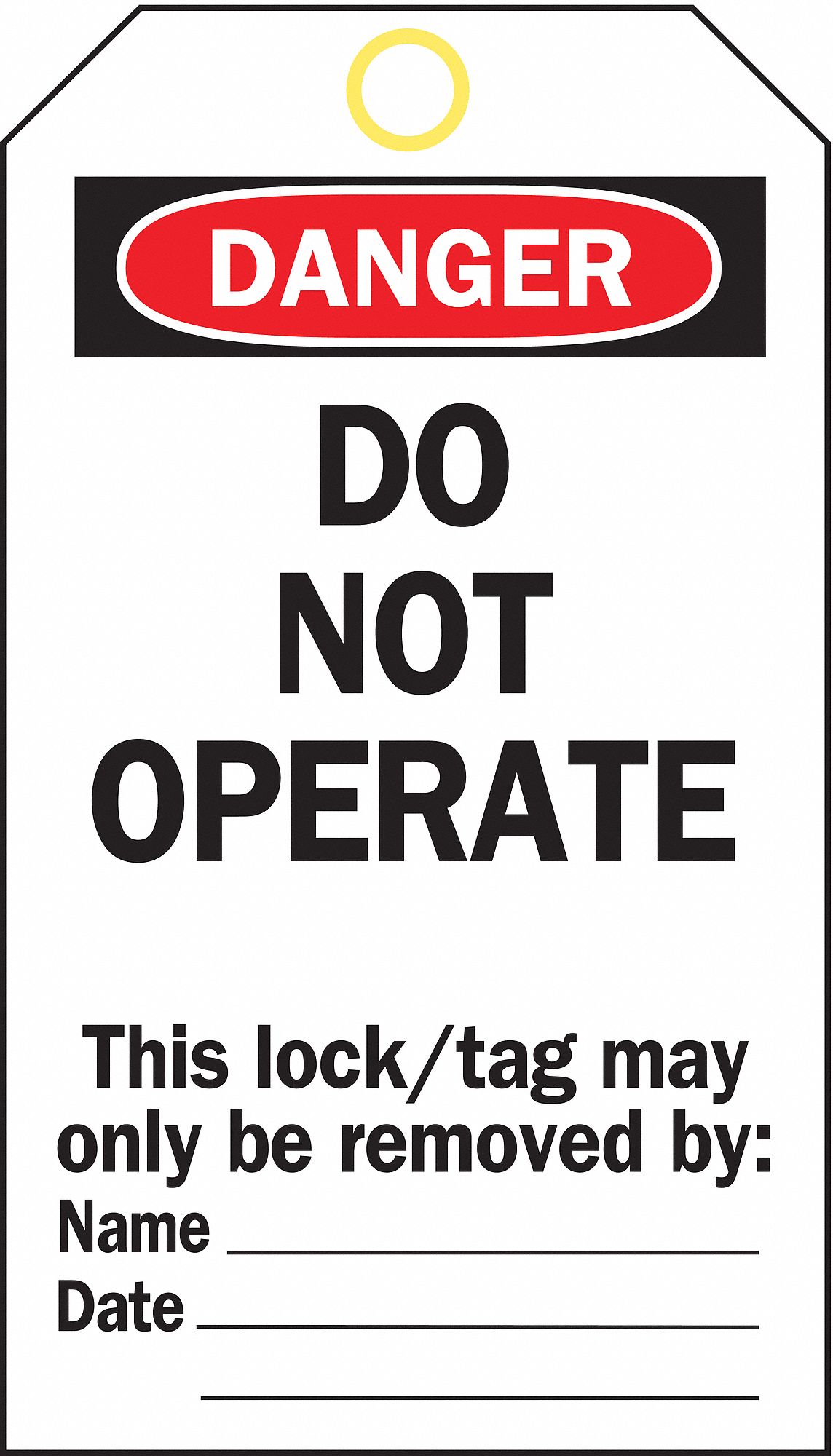 Danger Tag, 5-3/4 x 3 In, OSHA, Brs, PK25