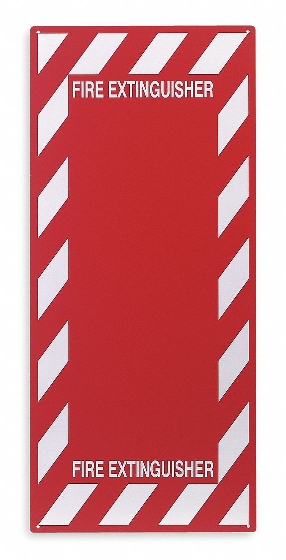 Fire Extinguisher Sign, 29 x 13In, R/WHT