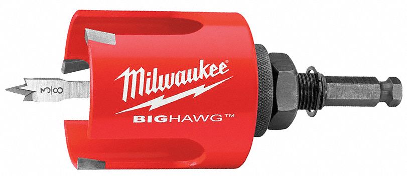 Wood Hole Cutter, 5-1/4 In, 2-3/8 Cut D