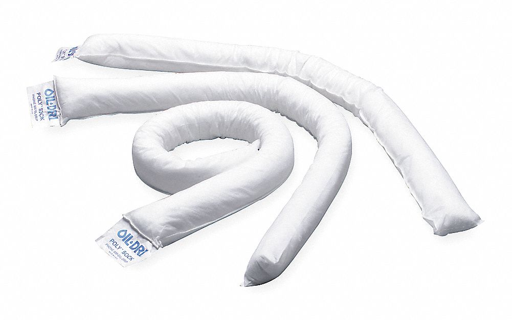 Absorbent Sock, 48 In. L, 3 In. Dia., PK 12