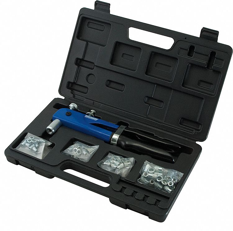 Rivet Nut Kit, Stl/Alum, 52 Pcs