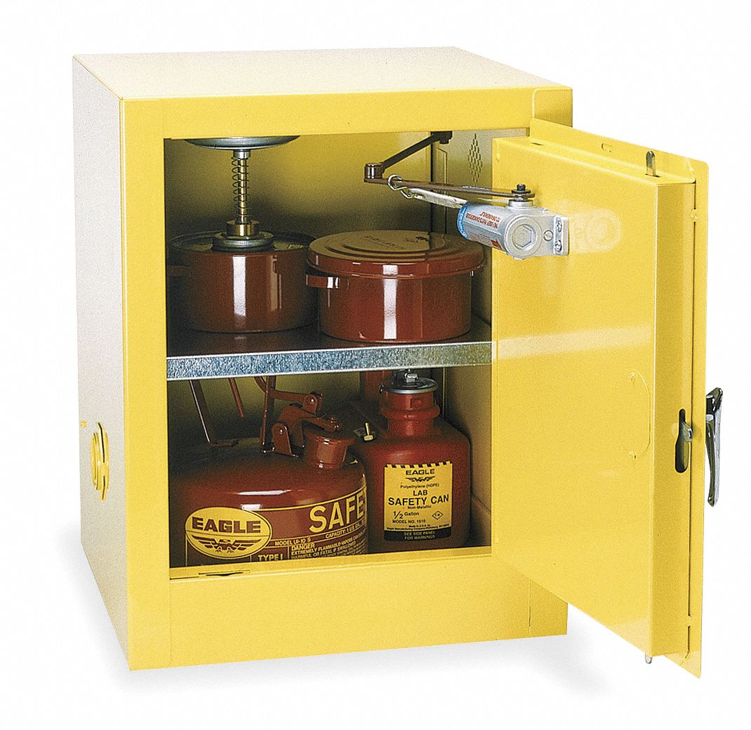Flammable Safety Cabinet, 4 Gal., Yellow