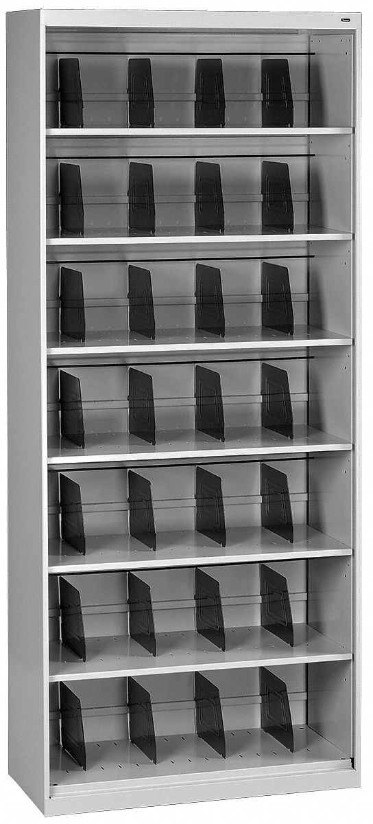 Open Fixed File, Lt Gray, 7 Shelves