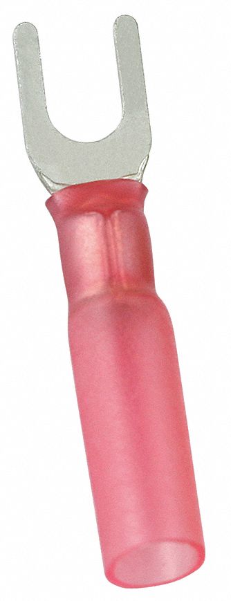 Fork Terminal, Red, 22 to 16 AWG, PK25