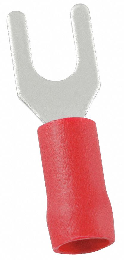 Fork Terminal, Red, 22 to 16 AWG, PK100
