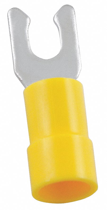 Fork Terminal, Yellow, 12 to 10 AWG, PK50