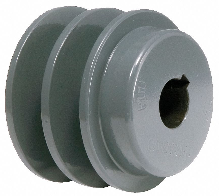 V-Belt Pulley, 3.55 In OD, 3/4 Bore, 2GRV