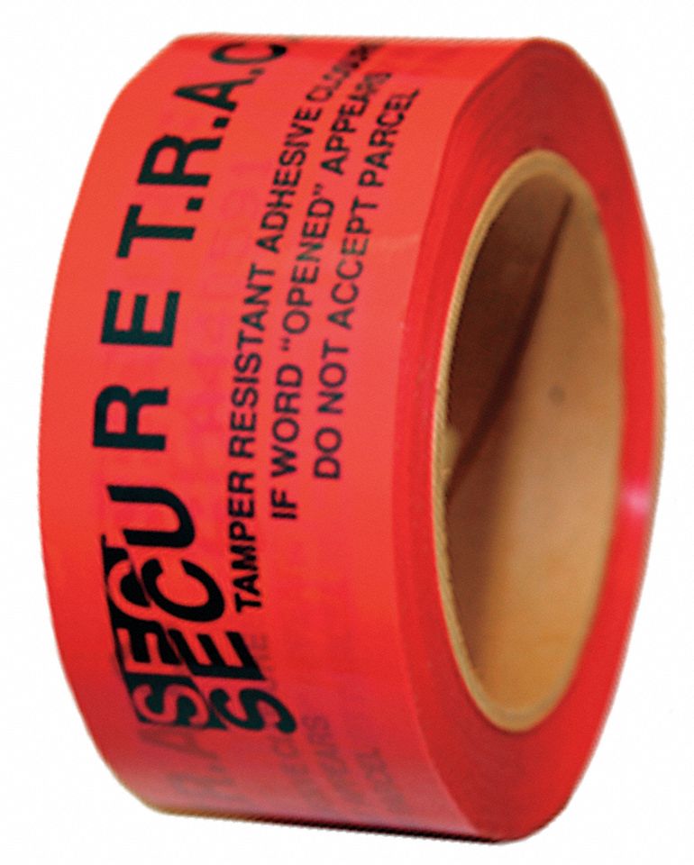 Tamper Evident, Tape, 2in.x180ft, Red
