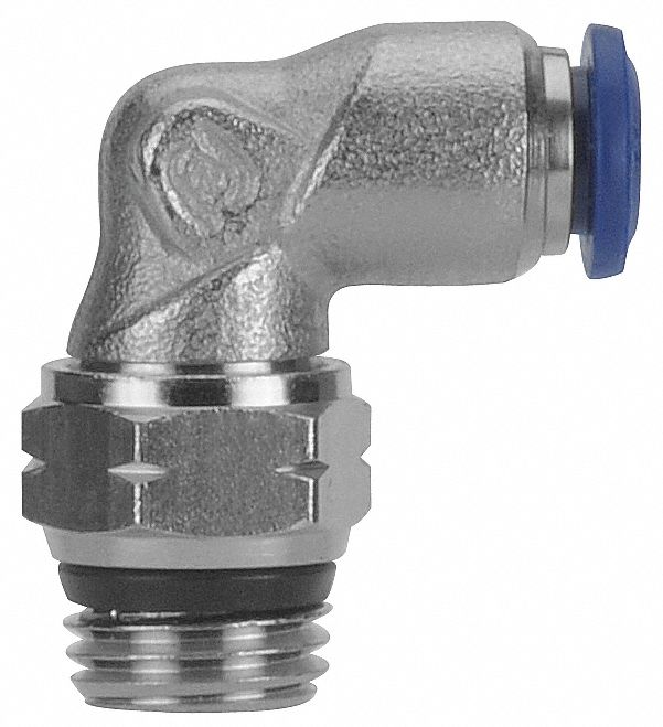Male Swivel 90Deg Elbow, Brass, 1/4 In, Pk5