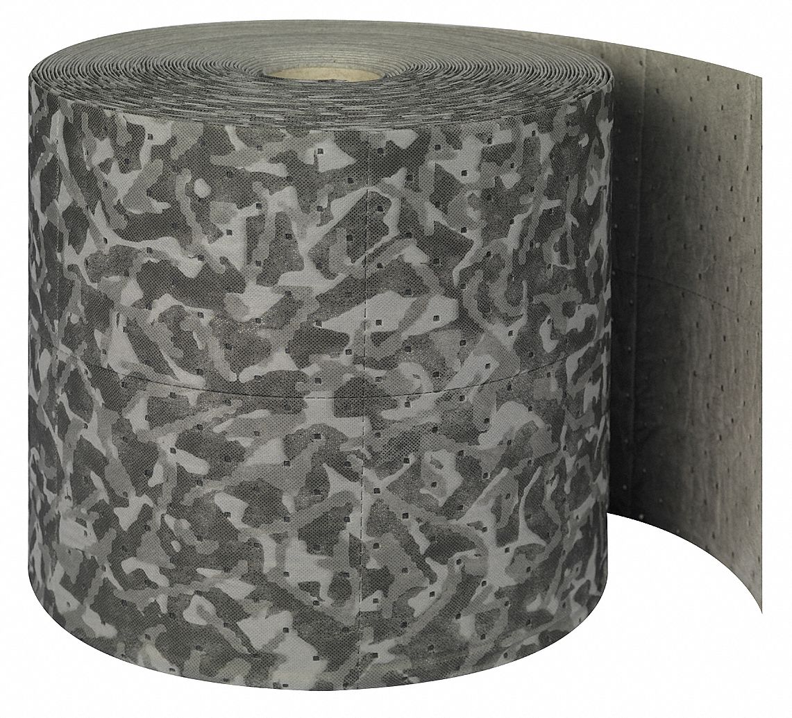 Absorbent Roll, Gray, 30 In. W, 52 gal.